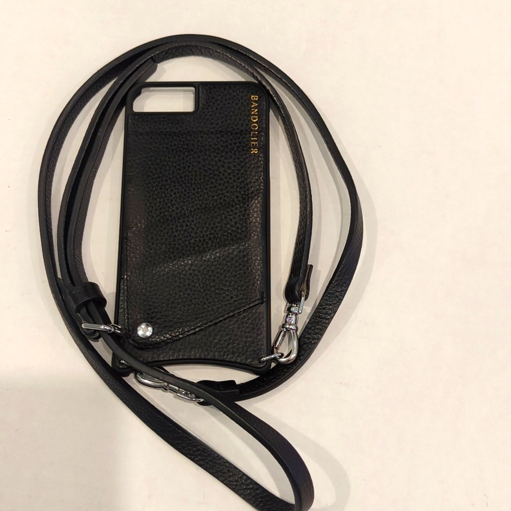 Black Bandolier phone case with strap